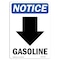 Signmission Safety Sign, OSHA Notice, 24" Height, Gasoline (Down Arrow) Sign With Symbol, Portrait OS-NS-D-1824-V-13051 - alternate 1